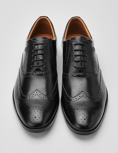 Image of Monte Carlo Mens Solid Lace Up Genuine Leather Formal Brogue Shoes (201806FW)