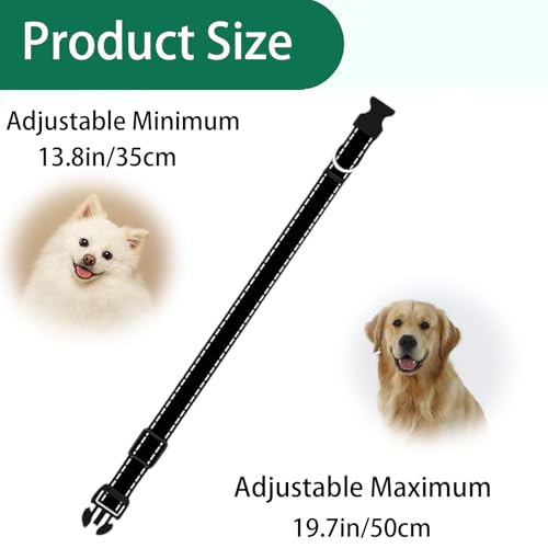 Hundehalsband, reflektierendes Hundehalsband mit Sicherheitsschnalle, verstellbares Halsband für kleine, mittelgroße und große Hunde, Schwarz, Größe M (35–50 cm)