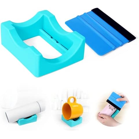 Mity rain Cup Cradle for Tumblers, Sturdy with Felt Squeegee Use to Apply Vinly Decal - Keep Tumblers/Coffee Cups/Glass Cans in Place, Silicone Anti-Slip Tumbler Holder for Crafting Cover