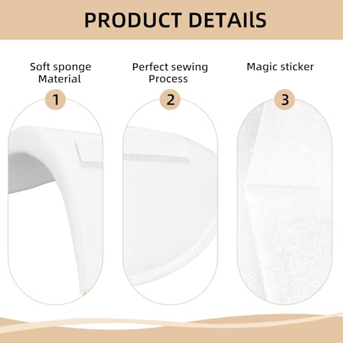 4 Pairs Shoulder Pads for Women\'s Clothing, 0.6in No Sew Self-Adhesive Foam Padding, Breathable Set-in High Low Sponge Pad for Blazer Suit T-Shirt, Non-Slip Sewing Supplies (White & Black)