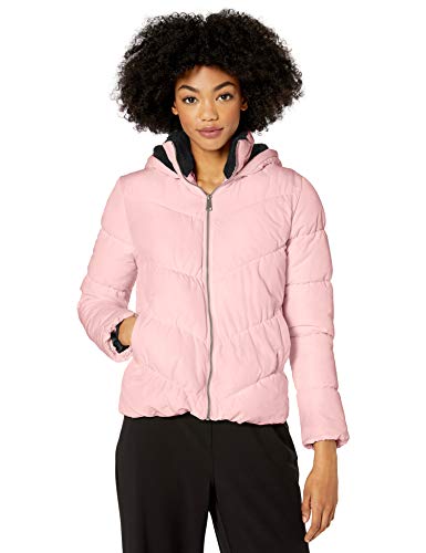 Pink Platinum Women's Puffer w/Sherpa Hood & Collar Lining, Blush, M