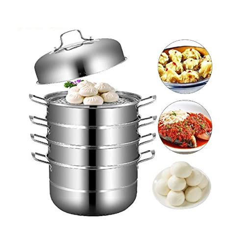 Olla A Presión Olla A Presión Apilable Diámetro 28,5 Cm Vaporera Acero Inoxidable 5 Niveles Con Tapa De Cristal Vaporera Acero Inoxidable Vaporera Patatas 22 X 28 X 15,5 Cm eficiencia y precisión(11 I