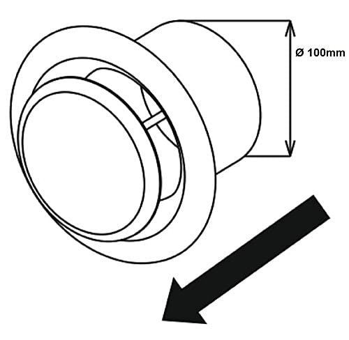 Ø 100mm Weiß Tellerventil Edelstahl Abluftventil Zuluftventil Zuluft Abluft - Metal mit Montagering Anemostat Deckenventil Lüftungsventile