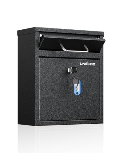 Uniclife Wall Mount Mailbox for Outside, Heavy Duty Locking Mailbox,