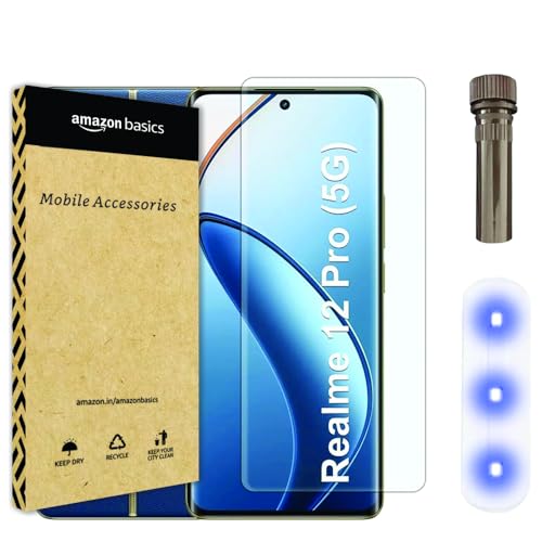 Amazon Basics HD UV Tempered Glass Screen Protector for Realme 12 Plus 5G, Realme Narzo 70 Pro 5G Smartphone (6.67 Inch) | Curved Edge | Full Screen Coverage | Easy Installation Kit (Black) (B0D86ZG777) Amazon Price History, Amazon Price Tracker