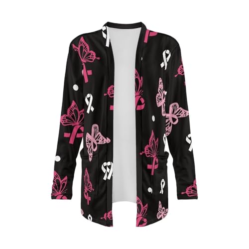 Image of Women's Lightweight Cardigans with Pockets Trendy Long Sleeve Open Front Cardigan Casual Tops Jackets Fall Oufits S-2XL