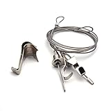 XMHF Picture Rail Hanging System Picture Rail Hooks Professional Art Hanging System Picture Display Kit with 6.6 Ft Stainless Steel Cable