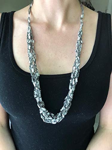 Adjustable Ladder Yarn Necklace Scarf Silver Christmas Hanukkah #TOP2
