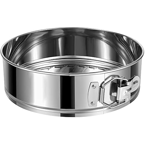 E-Gtong 9 Inch Springform Cake Pan, Stainless Steel Springform Pans, Leakproof & Nonstick Cheesecake Pan with Removable Bottom, Round Spring Form Cake Pan For Baking Cover