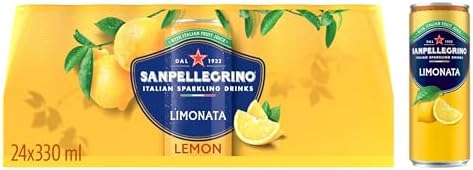 San Pellegrino Italian Sparkling Drinks Lemon Canned Soft Drink 24x330ml