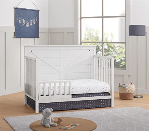 Image of Oxford Baby Montauk Crib to Toddler Bed Guard Rail Conversion Kit, Barn White, GreenGuard Gold Certified