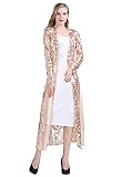 Z&X Women's Sparkling Sequin 1920s Cover Up Loose Open Front Long Sleeve Cardigan Coat Dress for Eve