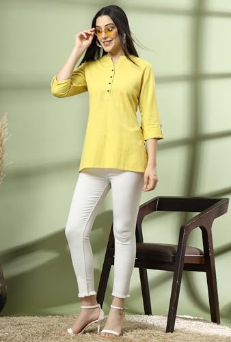 Image of Pistaa's Women's Cotton Relaxed Fit Short Kurti