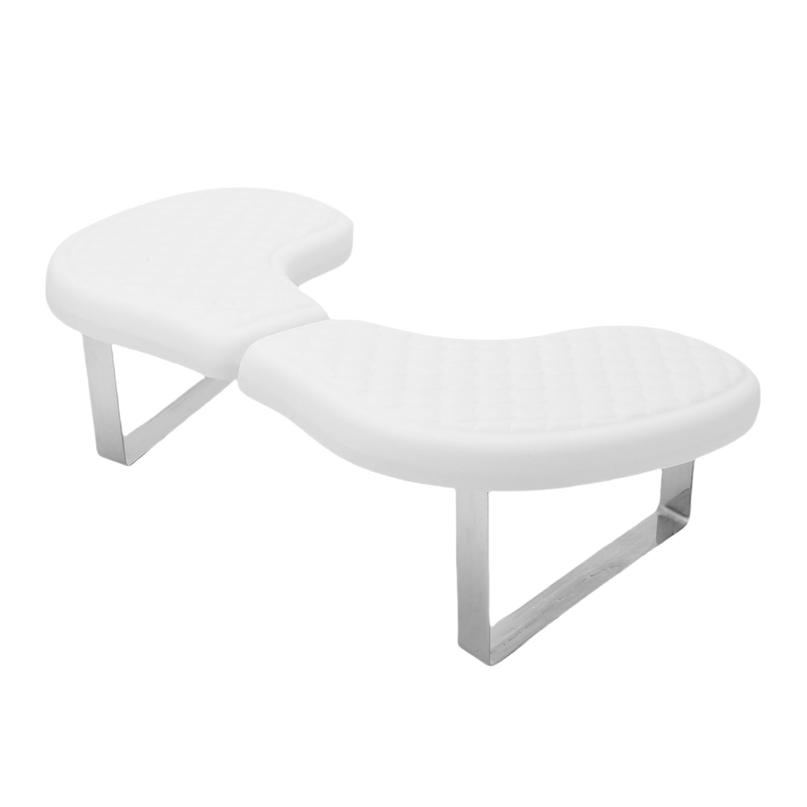 Podpórka Pod paznokieć w Kształcie Litery U z Uchwytem na Telefon do Precyzyjnego Manicure Biała Skóra PU (WHITE)