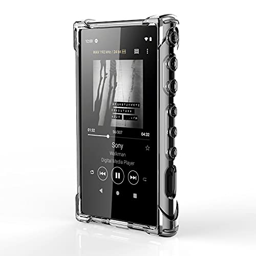 inorlo Funda TPU para Sony Walkman NW-A105 MP3 Player, serie NW-A100, con tapa antipolvo para cargador, diseño de parachoques de esquina + protector de pantalla (transparente) Cover