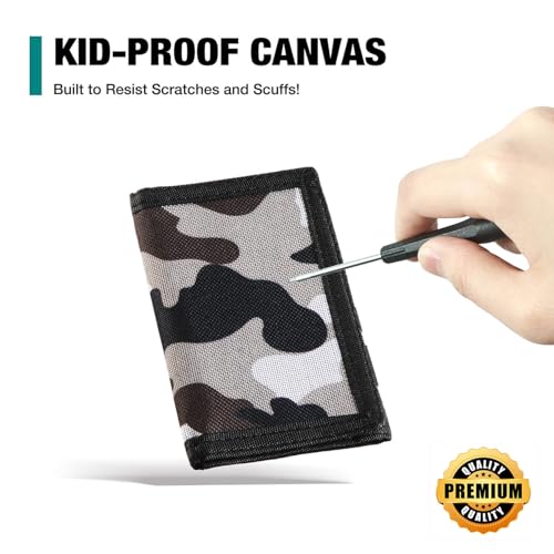 Image of Kids Wallet for Boys, Little Boys Wallet for Kids, Camo Wallets for Teen Boy, RFID Nylon Canvas Wallets with Coin Pocket for Birthday & Christmas Gifts