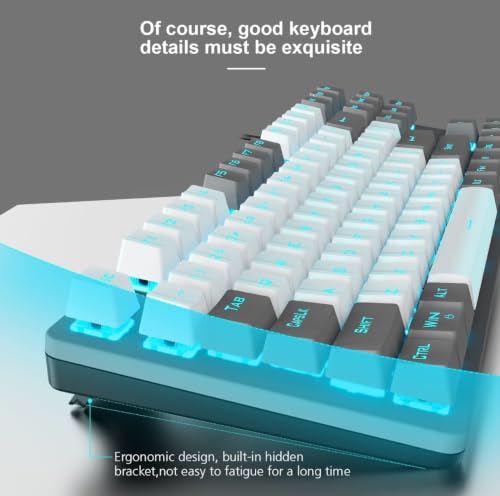 Image of Aula F3287 Wired Mechanical Gaming Keyboard, 87 Keys, Grey&White, Blue Switch