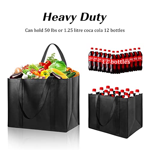 LadyRosian-10-Pack-Heavy-Duty-Kitchen-Reusable-Grocery-Bags-Durable-XL-Shopping-Bags-Tote-Bags-with-Handle-Can-Hold-45lbs