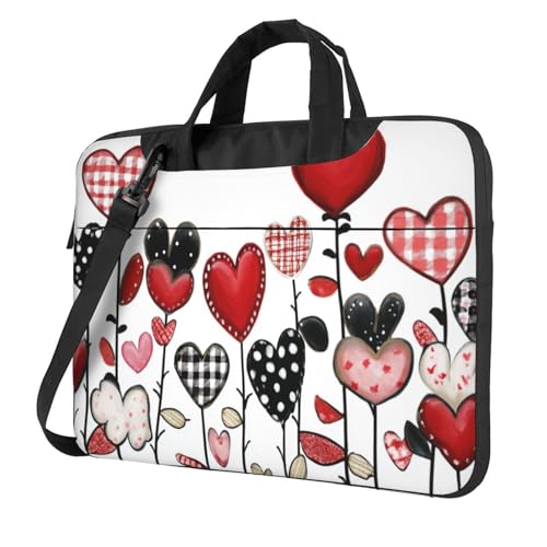 Pochette PC 15,6 pouces cœurs rouge et rose pour le bureau et les cours