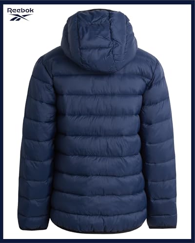 Image of Reebok Boys Winter Coat - Lightweight Insulated Puffer Jacket - Wind & Water Resistant Quilted Hooded Winter Jacket for Boys