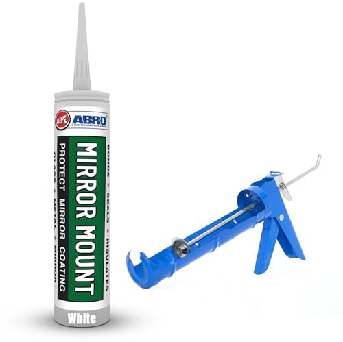 Image of AIPL Mirror Mounting White Silicone Sealant a€ inch 280ml a€ inch Neutral Cure Adhesive for Mirrors Glass & Metal a€ inch With Applicator Gun a€ inch Waterproof Anti-Fungal Long-Lasting Bond