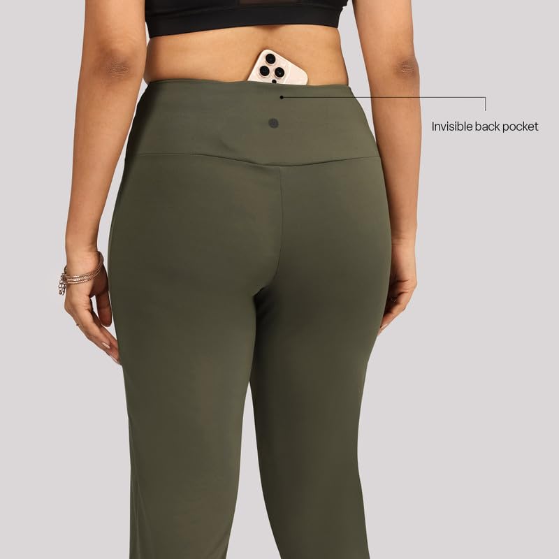 Image of BlissClub Women's Ultimate Straight Pants - Lite, High Waist Formal Trousers with Wide Waistband, Tall (for Women Above 5'5 ft)