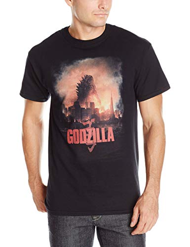 Godzilla Men's Cityscape Men's T-Shirt, Black, X-Large