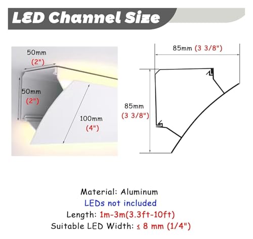 Anse d'éclairage for plinthes et profilé LED alu pour décoration intérieure - 6