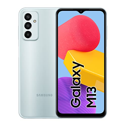 Samsung Galaxy M13, Android Smartphone, 6,6 Zoll Infinity-V TFT Display, 5.000 mAh Akku, 4 GB RAM 64 GB Speicher, Dual-SIM, Light Blue, inkl. 30 Monate Garantie [Exklusiv bei Amazon]