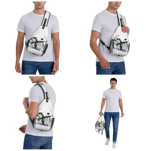 Bolso cruzado casual negro para hombre y mujer miniatura 6