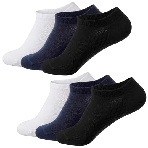 Funnysoft 3 Pairs Silver Infused Socks Cotton Ankle Socks Grounding Sock for Men Women Odor Resistant Breathable Sock (Black,Blue,White)