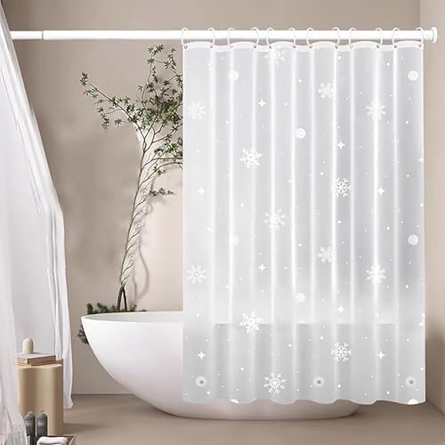 jssablo Shower Curtain Liner, 100% Waterproof Peva Shower Curtains with 3 Duty Heavy Bottom Magnets and 12 Rust Proof Grommets, 72x72 Weighted Shower Liner for Shower Stall, Bathtubs