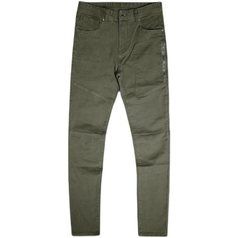 Streetwear Men Jeans Elastic Slim Fit Spliced Biker Trousers Mens Stretch Hip Hop Denim Pencil Pants3