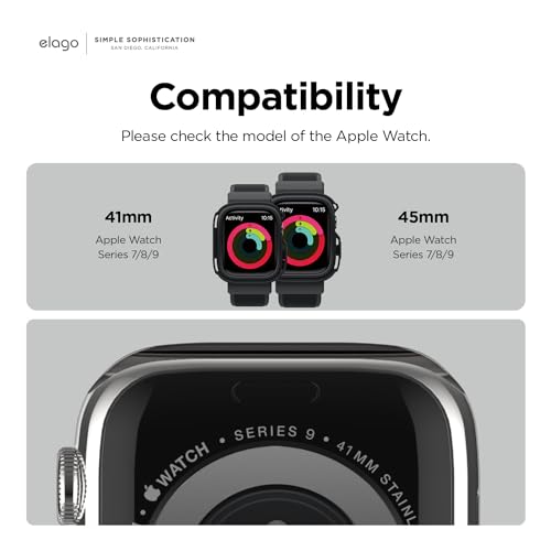 elago Armor Hülle mit Armband Kompatibel mit Apple Watch 9/8/SE2/7/SE [40/41/44/45mm], Militärische Schutzhülle mit Robustem Sportband, Ganzkörperschutz