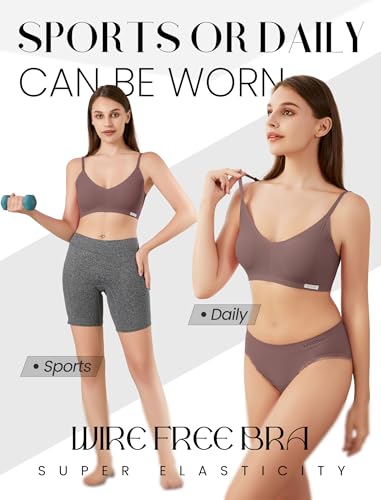 Image of Livona Lace Bralette for Women - Comfort Sports Bra Wireless Padded Bralette with Support Workout Tops Cami Crop S-XXL