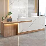 Cassetto chiudibile a chiave: questa scrivania con bancone include un cassetto sicuro con serratura, perfetto per riporre forniture per ufficio, documenti ed oggetti essenziali. Il design spazioso promuove lo smistamento nizzato, aumentando l'efficienza del lavoro. Il suo robusto meccanismo di bloccaggio garantisce la sicurezza degli oggetti importanti al Front Modern Retail Checkout, rendendolo ideale per la gestione delle informazioni sui visitatori o la gestione quotidiana dei contanti.