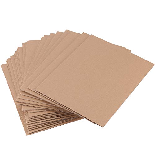 Image of HAKZEON 50 Pack 8.5 x 11 Inch Corrugated Cardboard Sheets, Cardboard Paper, Flat Cardboard Inserts for Packaging Shipping Mailing DIY Crafts, Brown