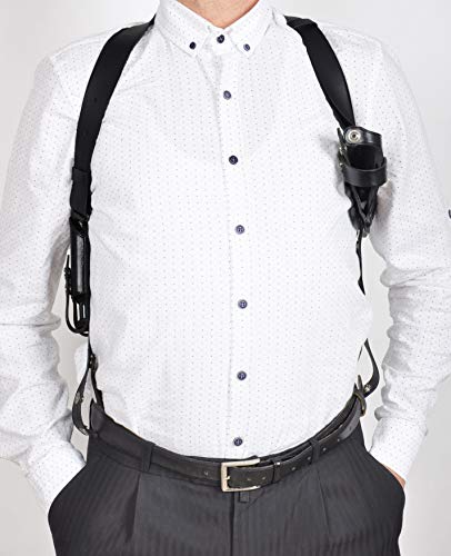 Aysesa 1911 Leather Shoulder Gun Holster Fits Most 1911 Style Pistols - Compatible With Kimber/Colt/S & W/Remington/Sig - Ruger - Concealed Carry Complete Rig #TOP1