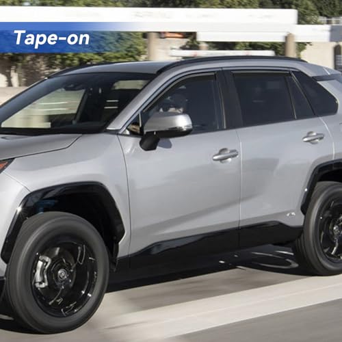 Image of Window Visors Rain Guards Shield for 2019-2025 Toyota RAV4, Out-Channel Window Vent Wind Deflectors Visors Shades for 19-25 RAV4