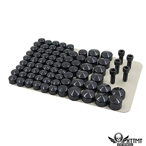 Httmt Mt247-001-Bk Black Bolts Toppers Caps Compatible With 2007-2013 Harley Flt Flh #TOP1