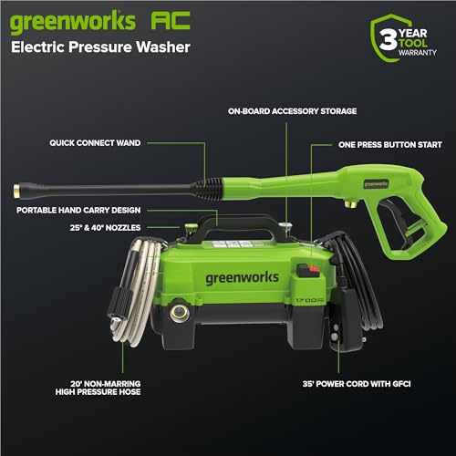 Greenworks 1700 PSI Compact Pressure Washer