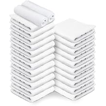 24 Pack White Hand Towels 100% Cotton Spa Towel 16x27 inches Highly Absorbable Facial Towels Gym, Hair, Face, Bulk Small Towels Not Bleach Proof