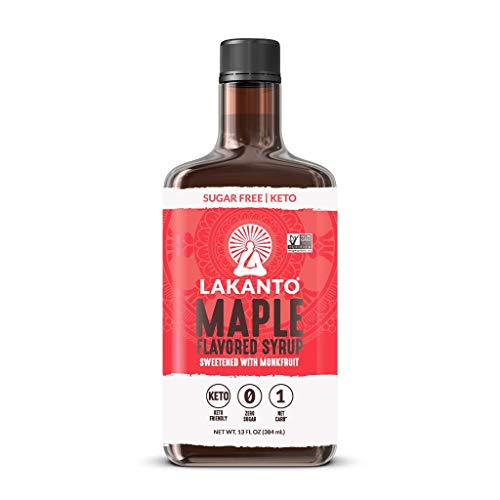 Sugar Free Maple Syrup - Monkfruit Sweetener, Keto Diet Friendly, Vegan, 1g Net Carbs, Pancakes, Waffles, Oatmeal, Coffee, Tea, Granola, Frosting, Marinade, Dressing (13 Fl Oz - Pack of 1)
