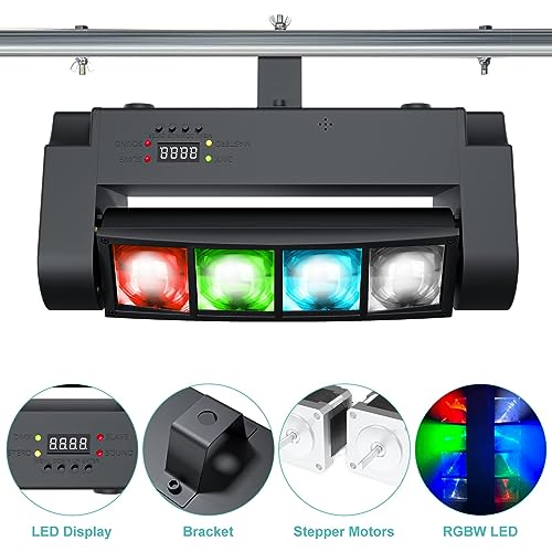 BETOPPER Stage Light, Moving Head DJ Light for Parties, RGBW 8x3W Spider LED Light, Sound Activated & DMX-512 Control for Party, Pub, Club, Wedding Event, Carnival Festival, Disco Stage Lighting - Thumbnail 2