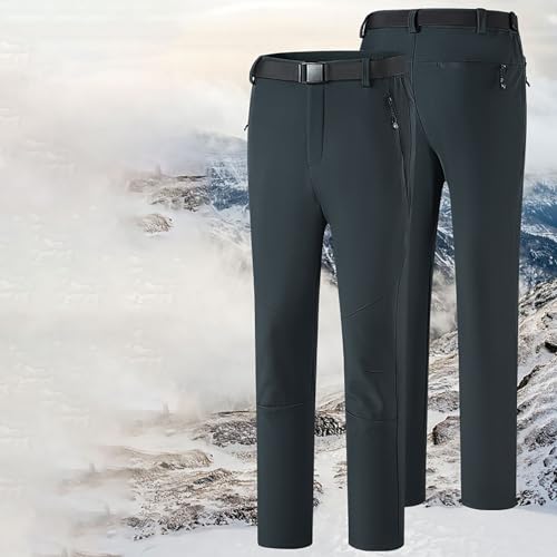 Pantalones de softshell para mujer de invierno para hombre, pantalones de senderismo, impermeables, impermeables, con cremallera, pantalones de esquí, pantalones de nieve, transpirables, pantalones de - imagen 5