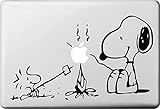 Vati Leaves Removable Lovely Snoopy And Woodstock Grams Decal Sticker Skin Art Black for Apple Macbook Pro Air Mac 13