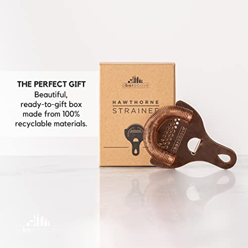 A Bar Above Antique Copper Hawthorne Strainer Cocktail – Bar Strainer Cocktail W/High Density Spring – Mirrored Antique Copper Drink Strainer - Cocktail Strainer For Boston Shakers & Mixing Glasses #TOP5