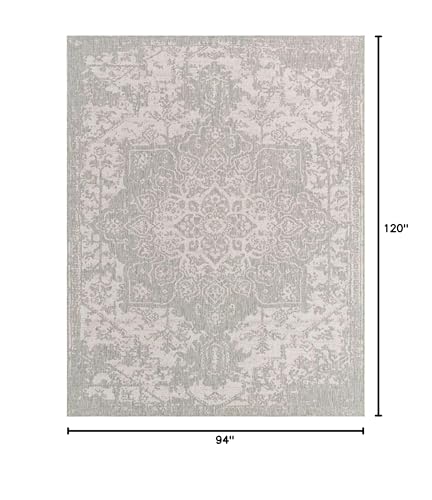 Tapete Unique Loom Jill Zarin Outdoor 7'10" x 10' Rectangular Gris/Marfil miniatura 2