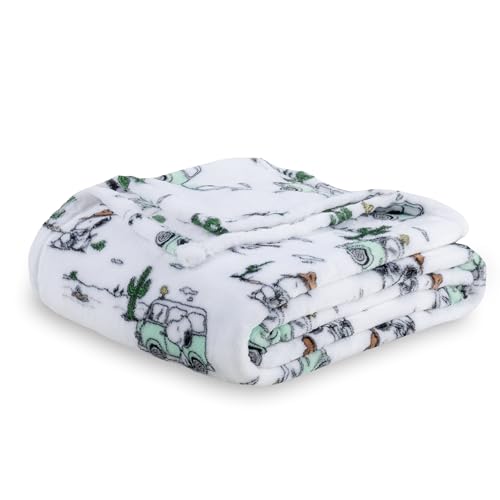 Image of Berkshire Blanket Peanuts VelvetLoft Cute Character Snoopy Plush Blanket,Snoopy Desert Travel White,King 90 in x 108 in (Official Peanuts Product)