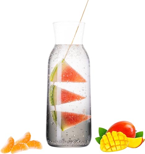 PLATINUX Jarra de cristal de 1 litro (máx. 1130 ml), color negro